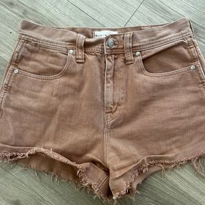 Madewell denim shorts in burnt orange 26